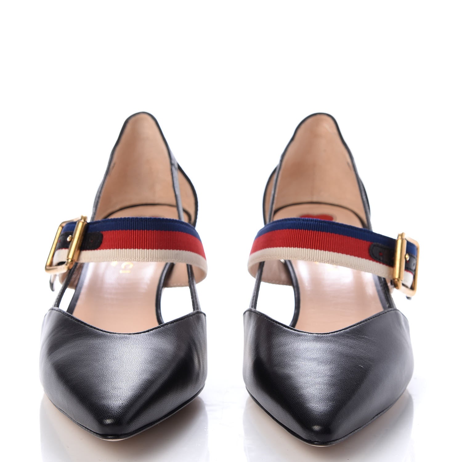 Gucci Malaga Kid Grosgrain Sylvie Web Bamboo Mules 35.5 Black 2 of 9