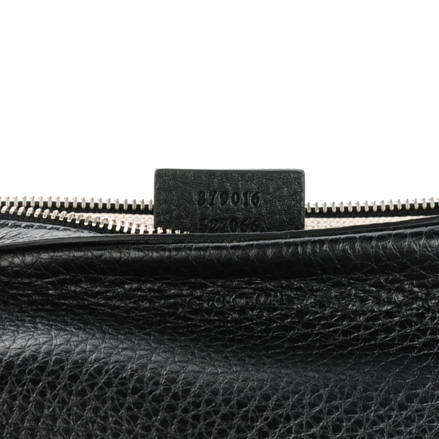 Pebbled Calfskin Zip Pouch Black