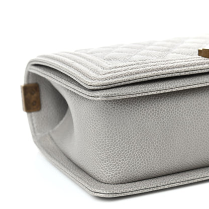 Chanel Caviar Quilted Medium Boy Flap Light Grey 8 of 9