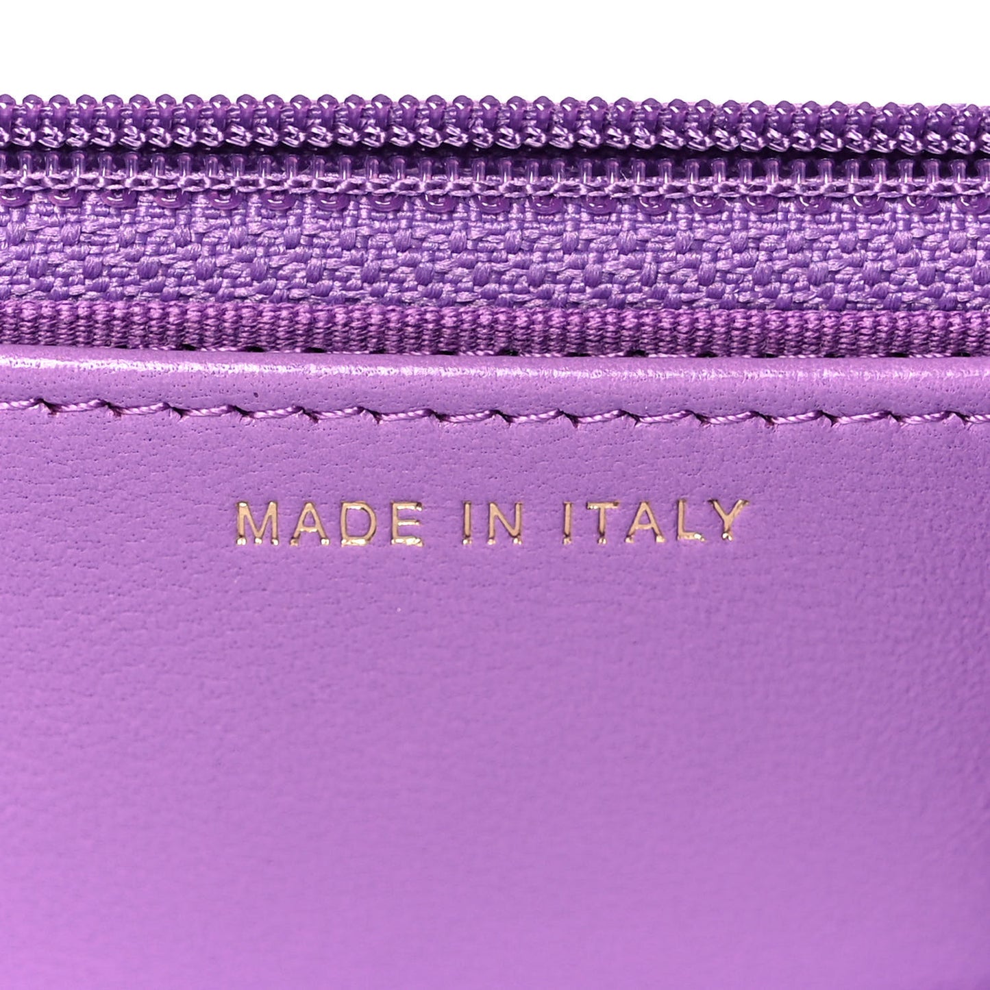 Lambskin Quilted Pick Me Up Wallet On Chain WOC Purple