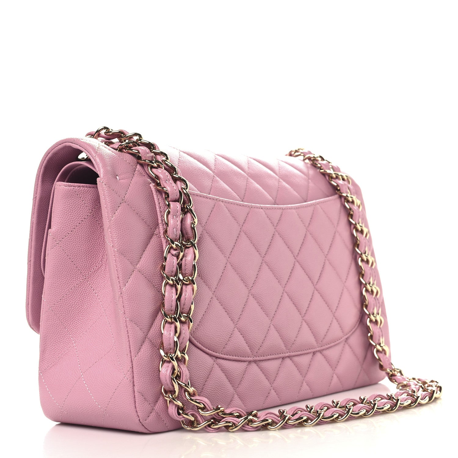 Chanel Caviar Quilted Jumbo Double Flap Pink 3 of 11