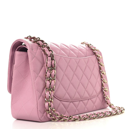 Chanel Caviar Quilted Jumbo Double Flap Pink 3 of 11