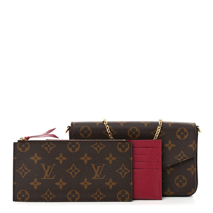 Louis Vuitton Monogram Pochette Felicie Chain Wallet Fuchsia 3 of 10