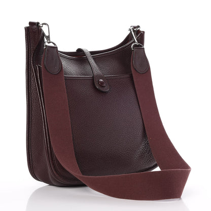 Hermes Taurillon Clemence Evelyne II PM Prune 3 of 7