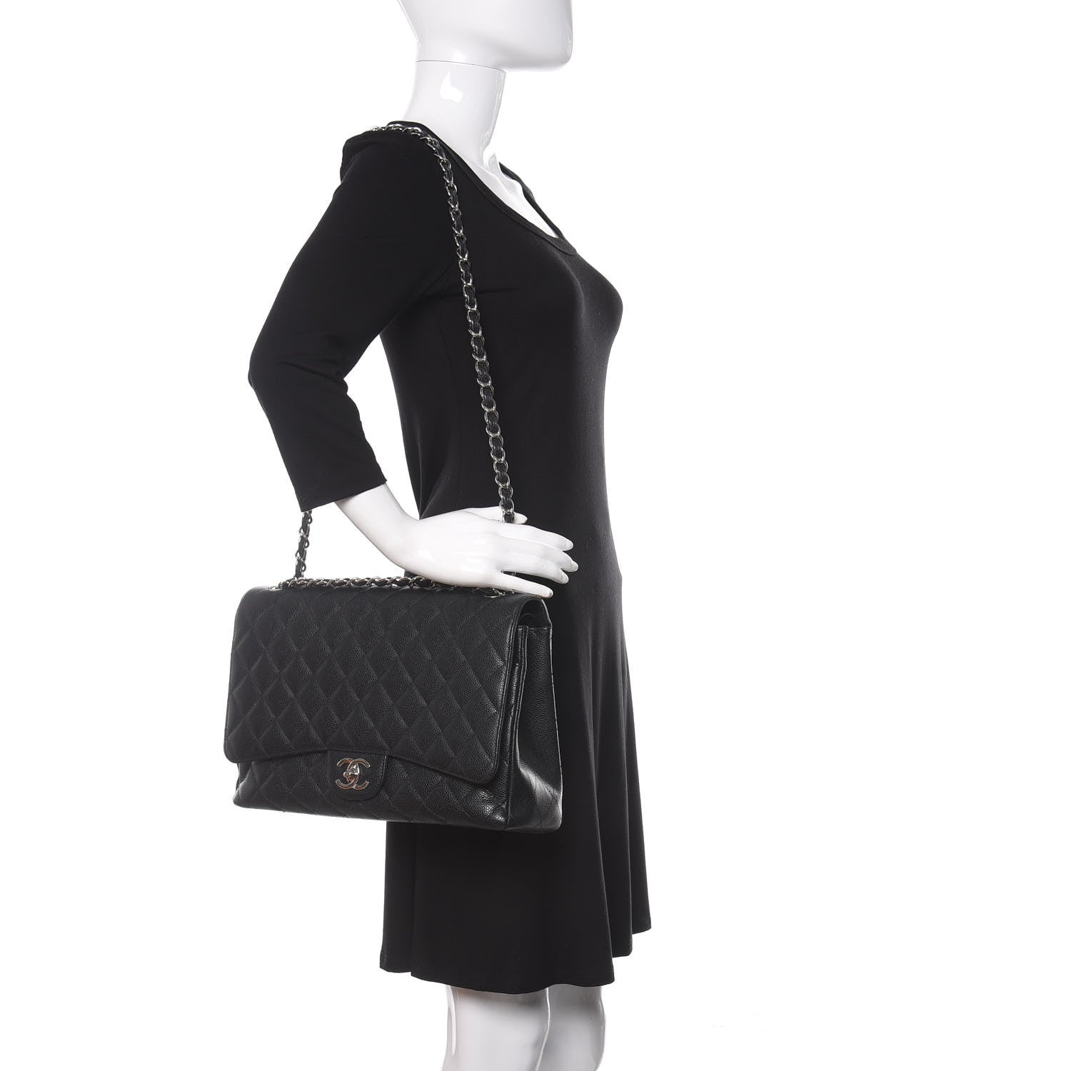 Chanel Caviar Quilted Maxi Double Flap Black 2 of 16