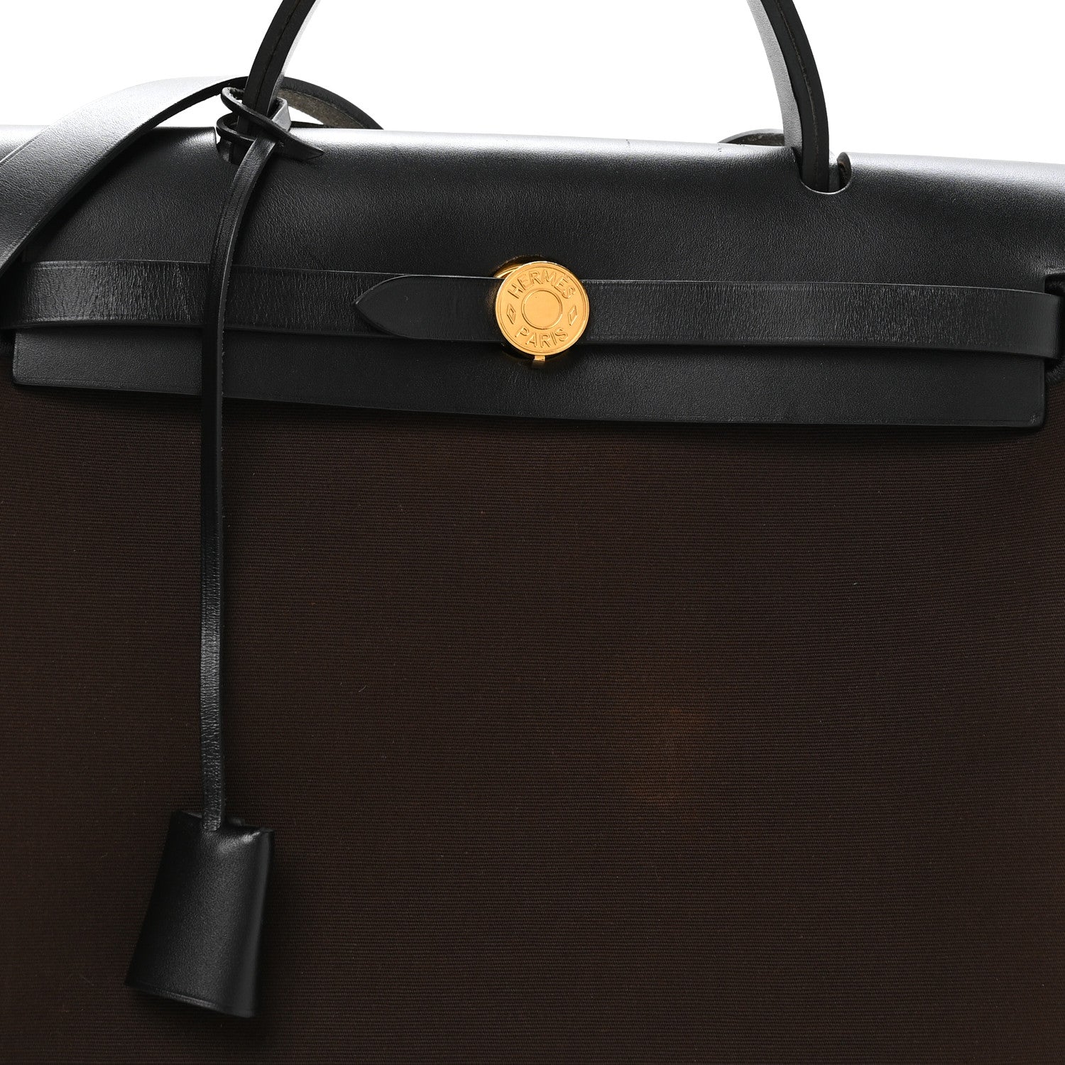 Hermes Military Toile Vache Hunter Herbag Zip Retourne 31 PM Black Ebene 9 of 11