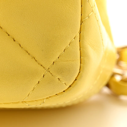 Chanel Lambskin Quilted Jumbo Double Flap Yellow 12 of 13