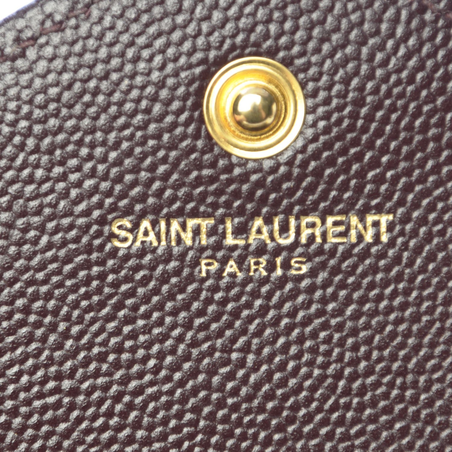 Saint Laurent Grain De Poudre Matelasse Chevron Monogram Chain Wallet Amaranto 6 of 9