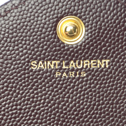 Saint Laurent Grain De Poudre Matelasse Chevron Monogram Chain Wallet Amaranto 6 of 9