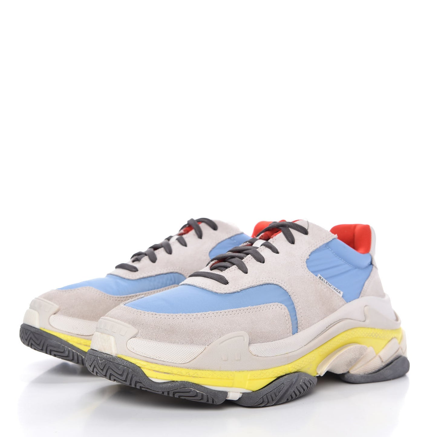 Nylon Suede Womens Triple S 2.0 Sneakers 41 Gris Bleu Rouge