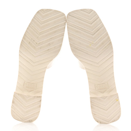 Gucci Rubber Gucci Logo Womens Platform 20/60mm Slide Sandals 38 Mystic White 5 of 9