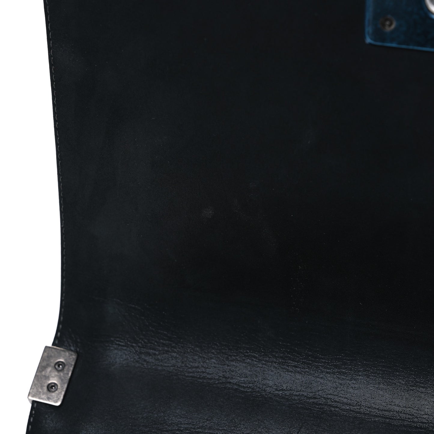 Suede Calfskin Quilted New Medium Boy Flap Black