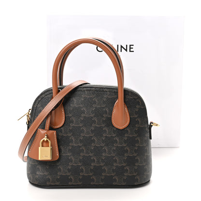 Celine Canvas Calfskin Triomphe Teen Honorine Bag Tan 10 of 10