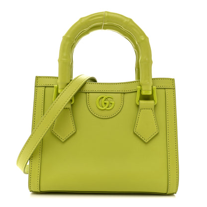 Gucci Calfskin Enamel Mini Diana Tote Bag Bright Green 1 of 12