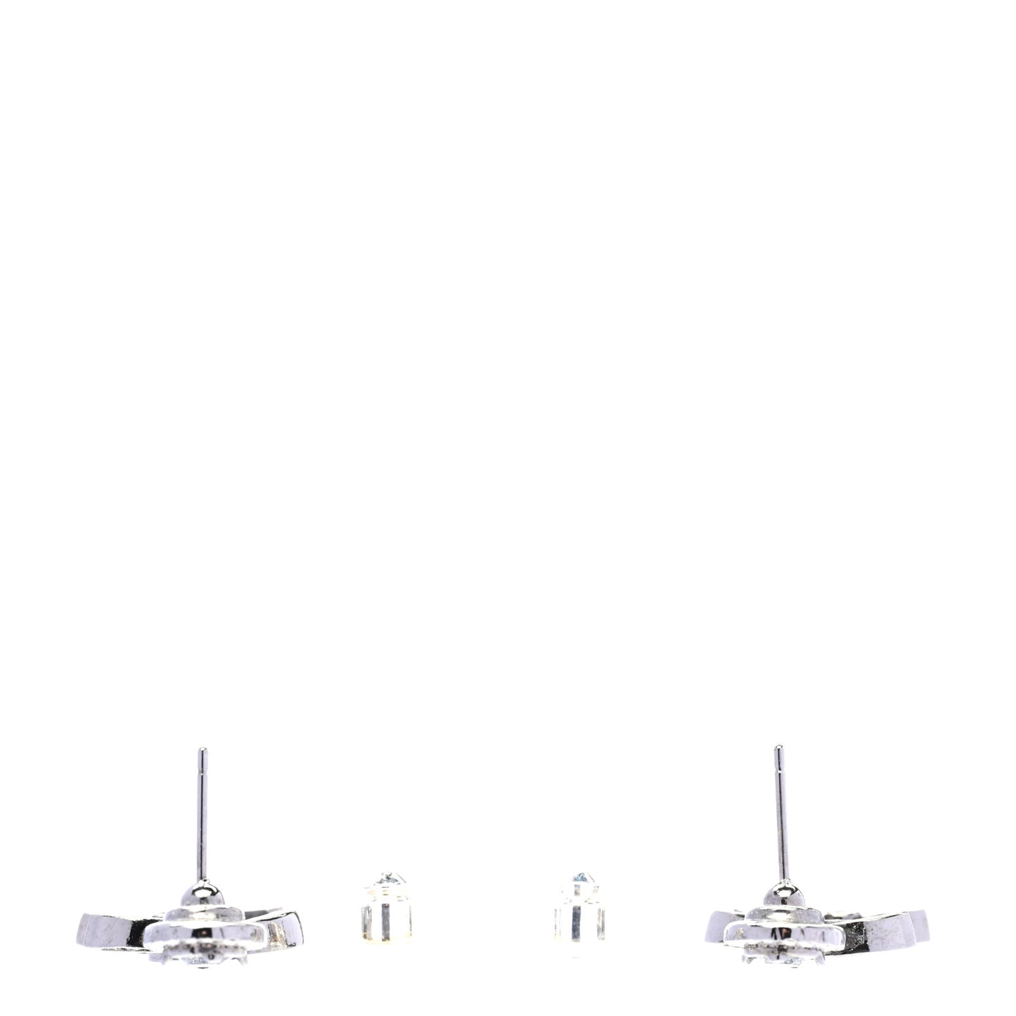 Ruthenium Crystal CC Drop Earrings Silver Grey