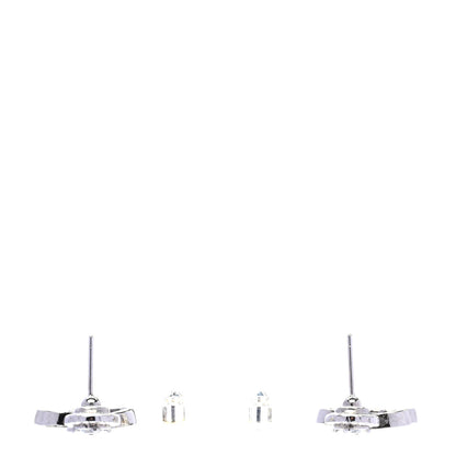 Chanel Ruthenium Crystal CC Drop Earrings Silver Grey 4 of 5