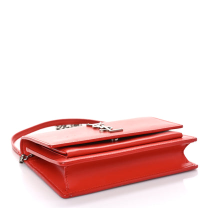 Saint Laurent Calfskin Monogram Sunset Chain Wallet Rosso 3 of 12