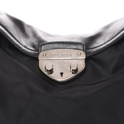 Prada Soft Calfskin Tessuto Nylon Shoulder Bag Black 9 of 9