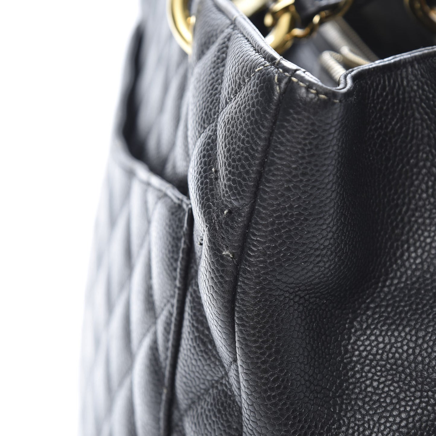 Caviar Quilted Grand Shopping Tote GST Black