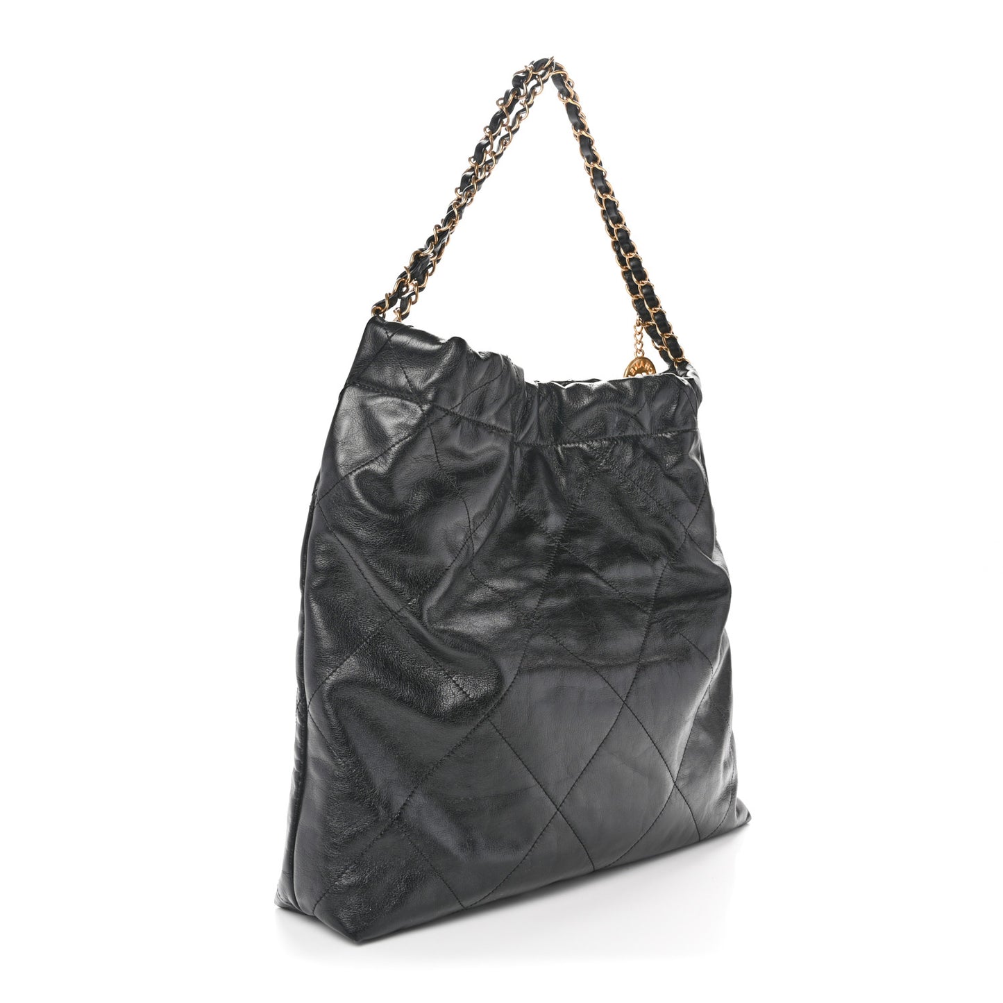 Shiny Calfskin Quilted Chanel 22 Black
