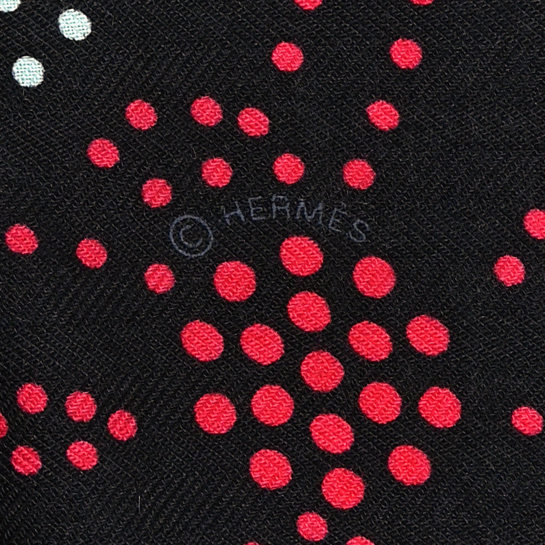 Hermes Cashmere Silk Brandebourgs Points Shawl 140 Black Fuchsia Jaune 4 of 5