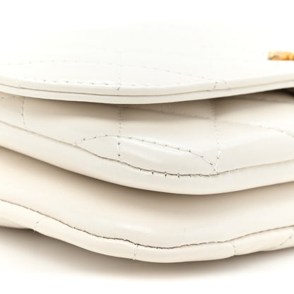 Chanel Shiny Lambskin Flap Clutch With Chain White 9 of 11