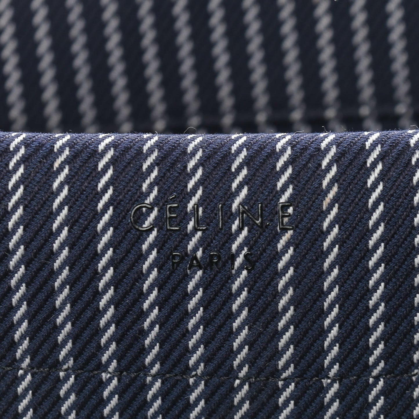Cotton Canvas Striped Phantom Luggage Navy White
