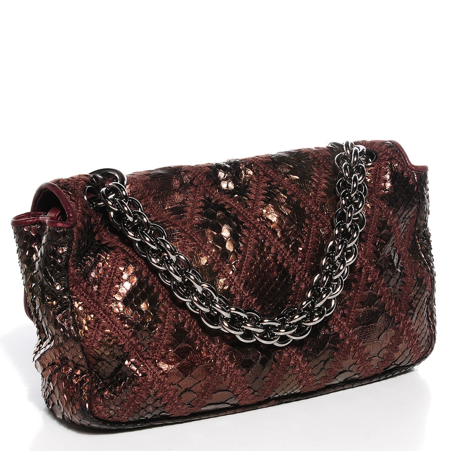 Python Crochet Soft and Chain Jumbo Flap Bronze