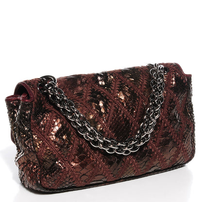 Chanel Python Crochet Soft and Chain Jumbo Flap Bronze 3 of 7