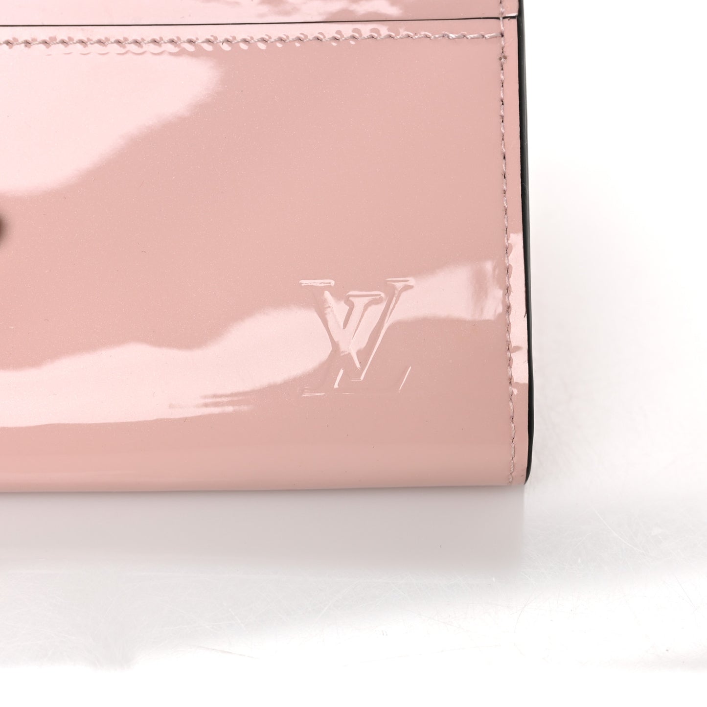 Patent Calfskin Monogram Cherrywood Wallet Rose Ballerine
