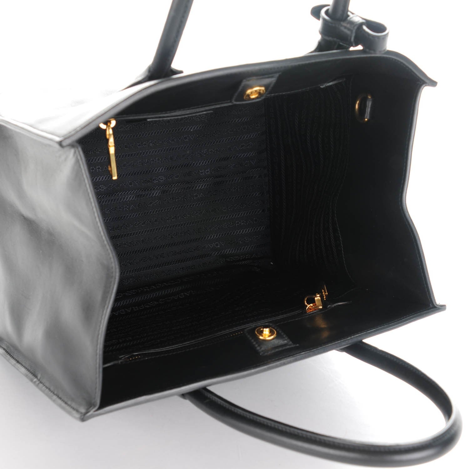 Prada Glace Calf Twin Pocket Tote Nero Black 5 of 8