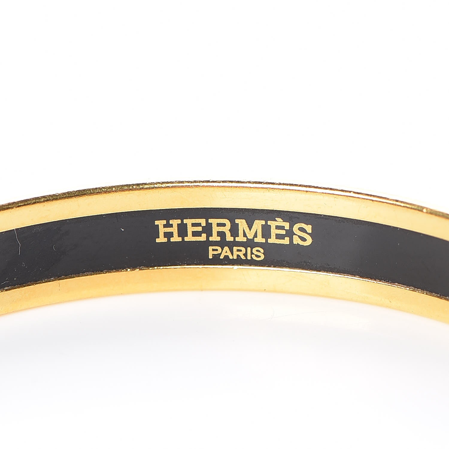 Hermes Enamel Printed Grand Apparat Narrow Bracelet 65 Black 5 of 5