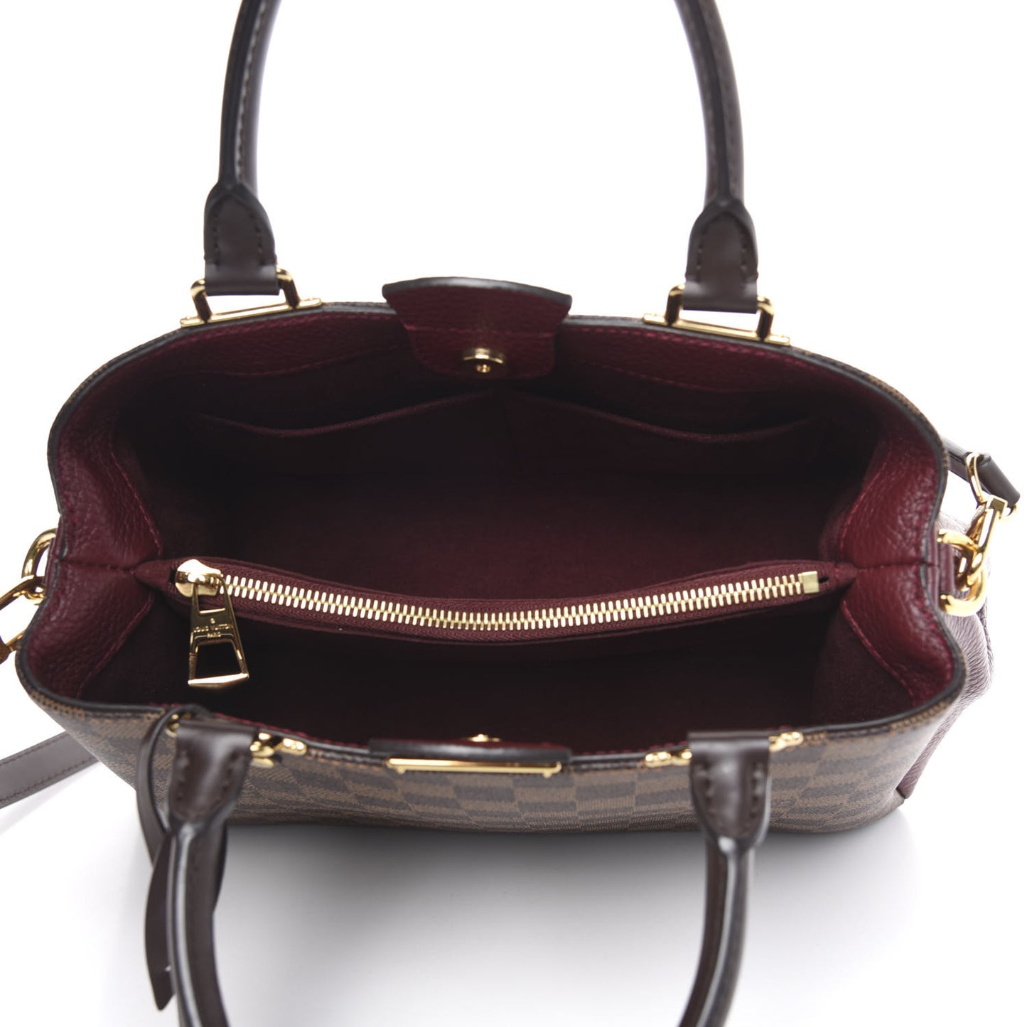 Damier Ebene Cuir Taurillon Brittany Bordeaux
