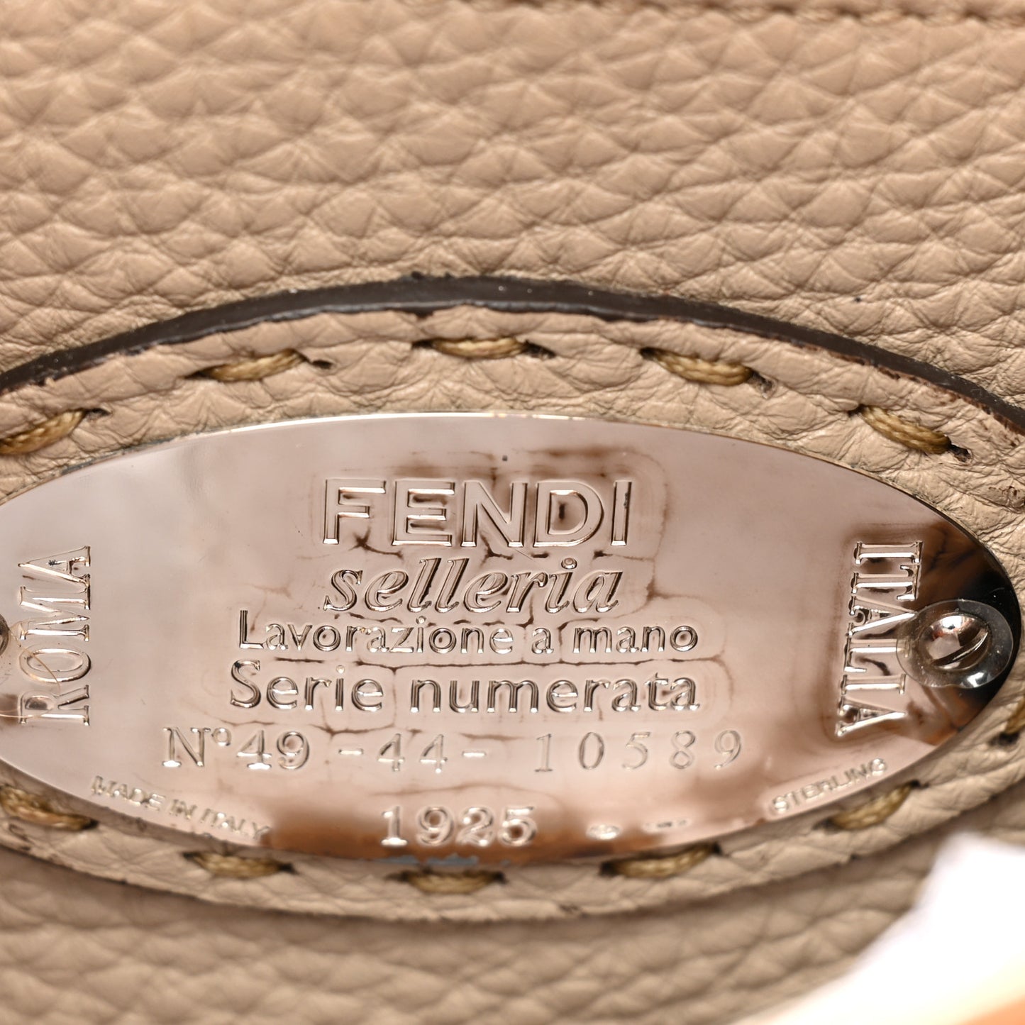 Cuoio Romano Selleria Bi-Color Medium Peekaboo Iconic Satchel Orange Stone