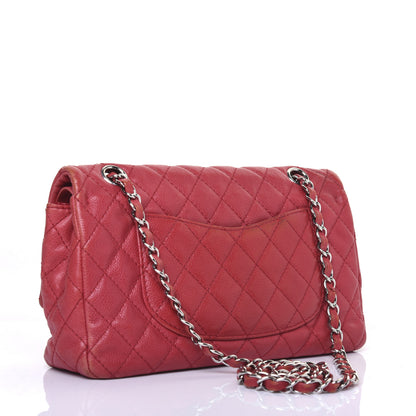 Chanel Washed Caviar Quilted Medium Double Flap Red 3 of 11