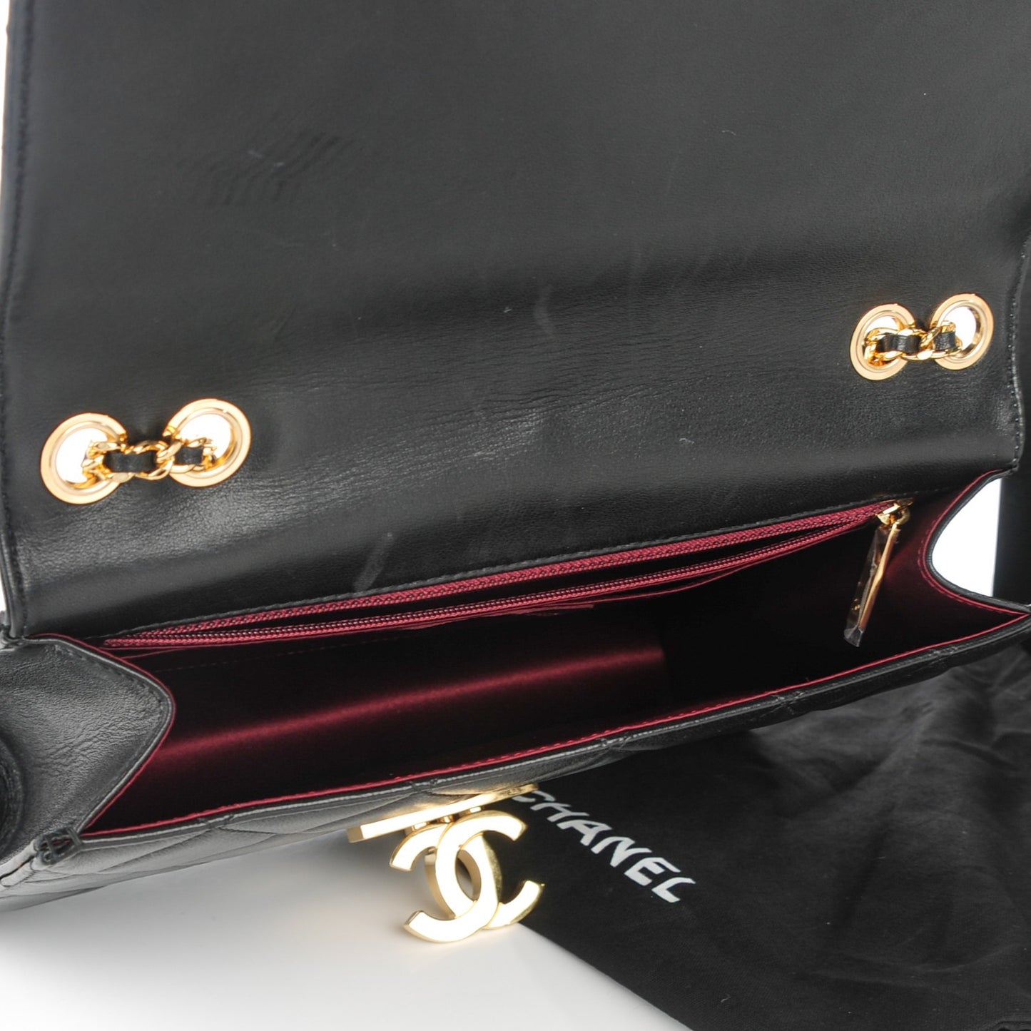 Lambskin Quilted Medium Golden Class Flap Black