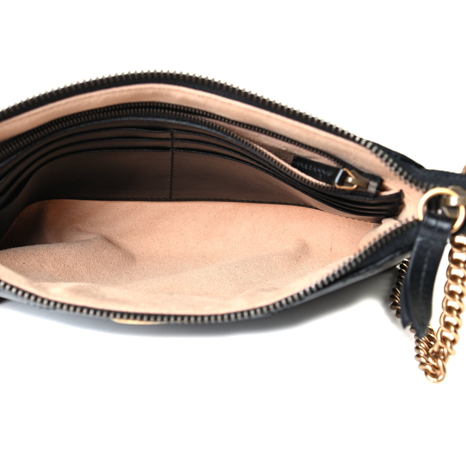 Gucci Calfskin Matelasse Mini GG Marmont Chain Bag Black 4 of 6