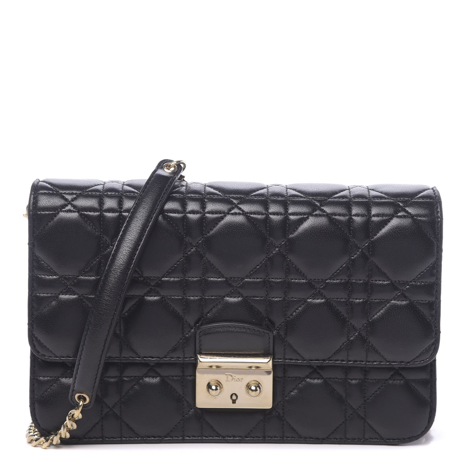 Christian Dior Lambskin Cannage Miss Dior Promenade Pouch Black 1 of 12