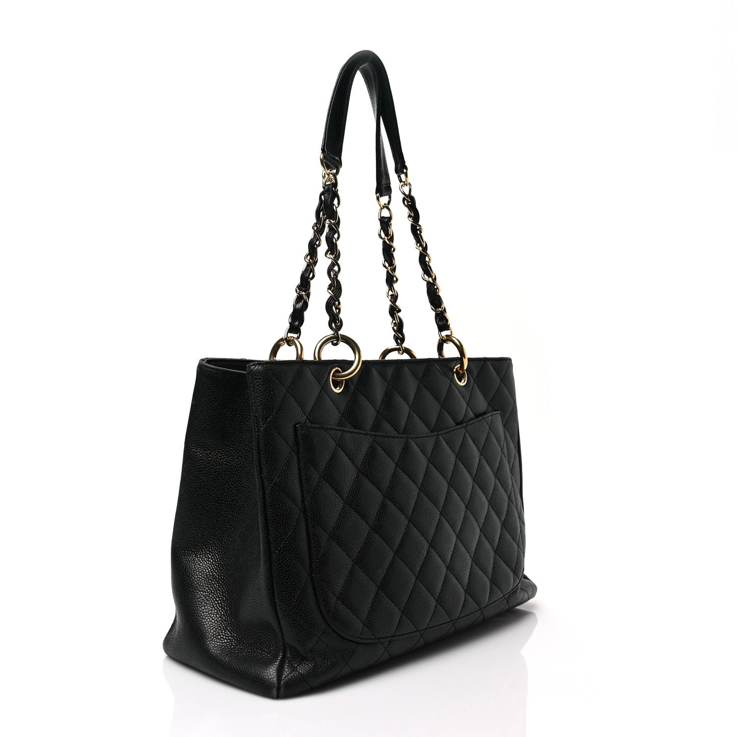 Caviar Quilted Grand Shopping Tote GST Black