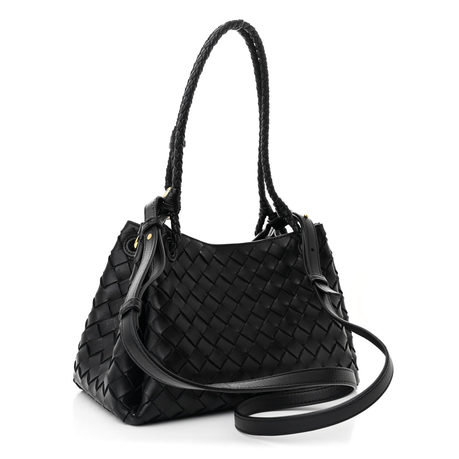 Bottega Veneta Nappa Intrecciato Medium Parachute Shoulder Bag Black 3 of 9