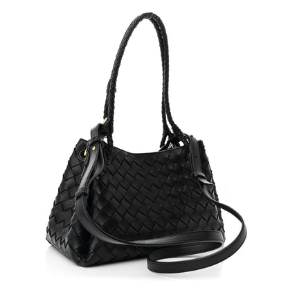 Bottega Veneta Nappa Intrecciato Medium Parachute Shoulder Bag Black 3 of 9