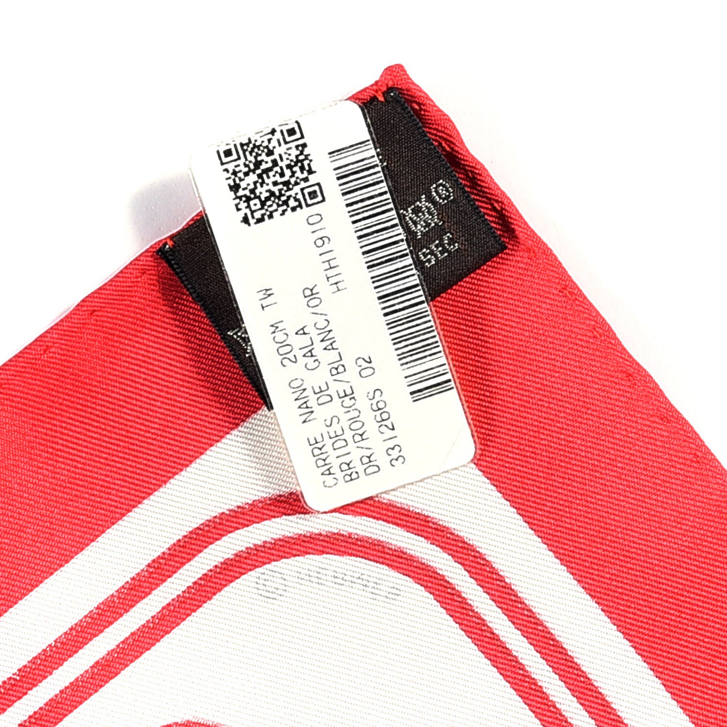 Hermes Silk Brides de Gala Nano Scarf 20 Rouge White Or 6 of 6