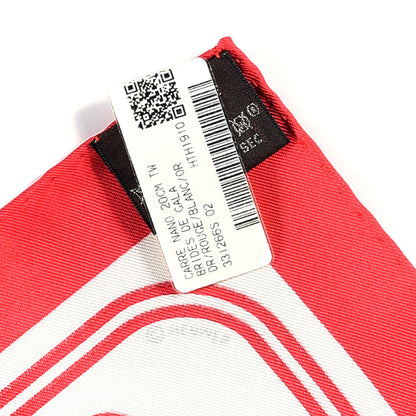 Hermes Silk Brides de Gala Nano Scarf 20 Rouge White Or 6 of 6