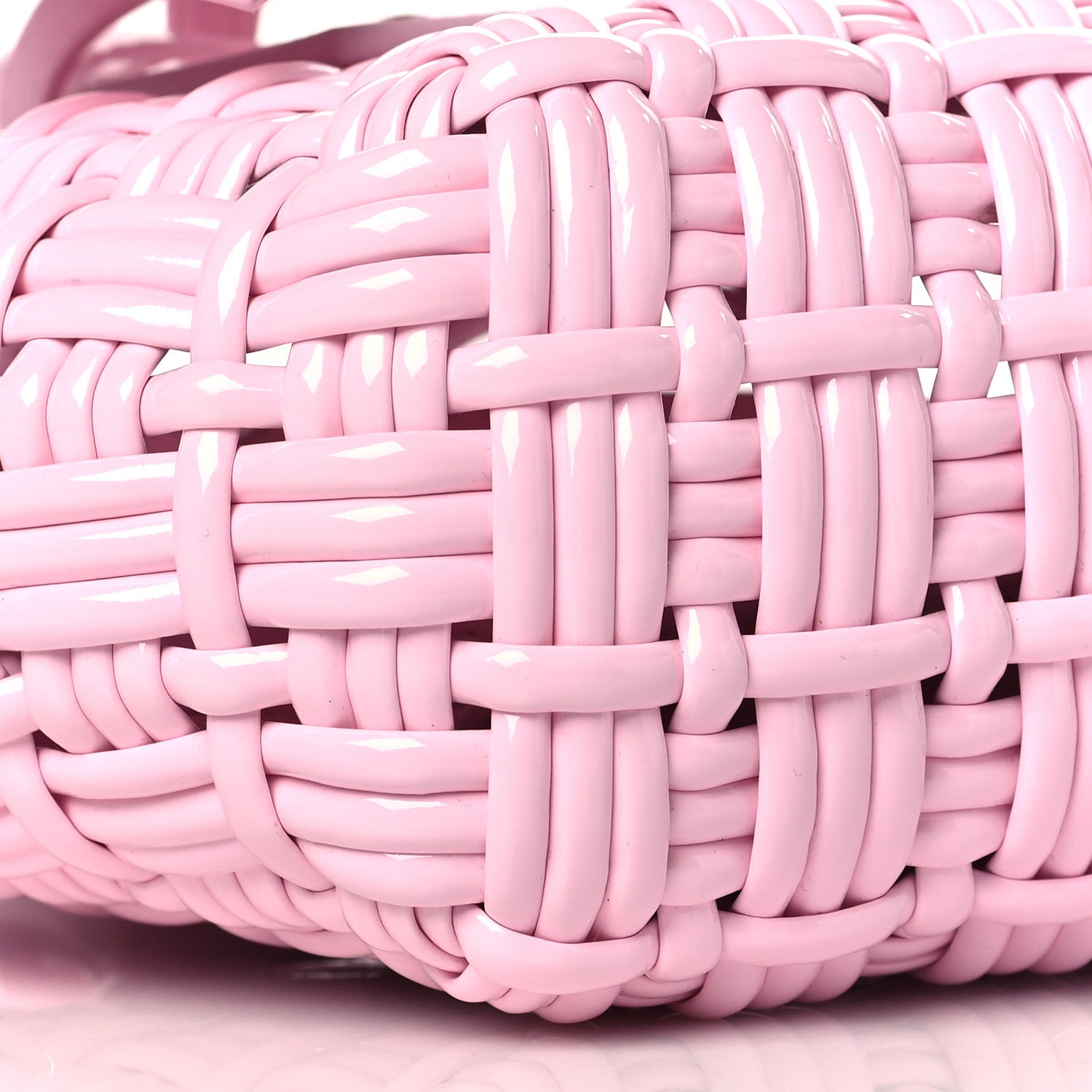Balenciaga Faux Calfskin Braided Varnished XXS Bistro Basket Candy Pink 8 of 10