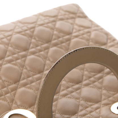 Christian Dior Lambskin Cannage Large Lady Dior Beige 12 of 14