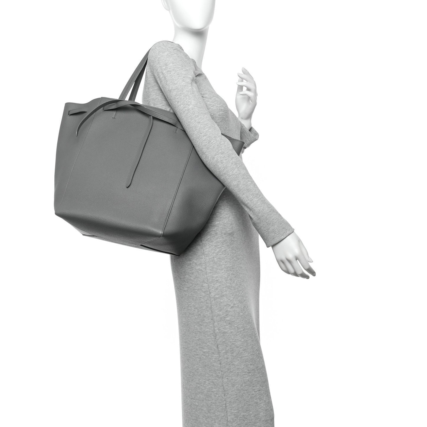 Soft Grained Calfskin Medium Belt Cabas Phantom Grey