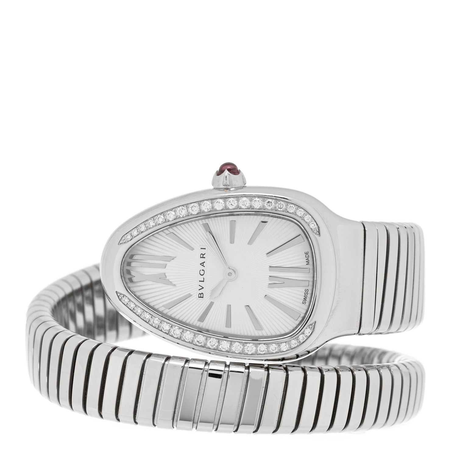 Bulgari Stainless Steel Diamond Bezel 35mm Serpenti Tubogas Quartz Watch 2 of 4