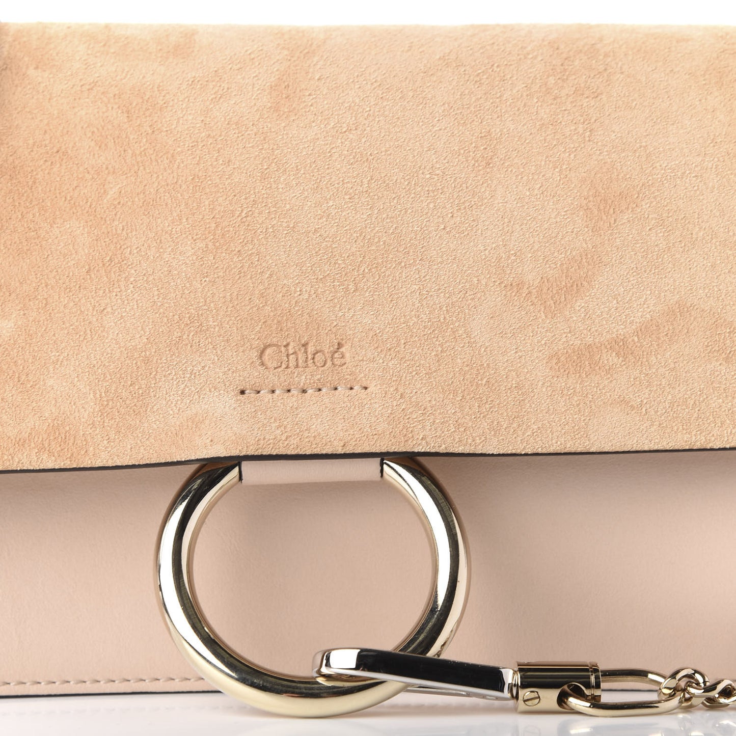 Suede Calfskin Small Faye Shoulder Bag Cement Pink