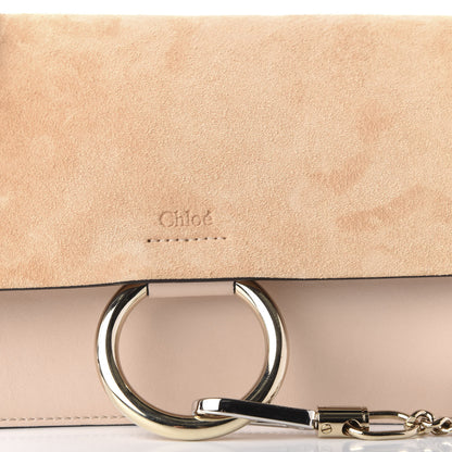 Chloe Suede Calfskin Small Faye Shoulder Bag Cement Pink 11 of 11