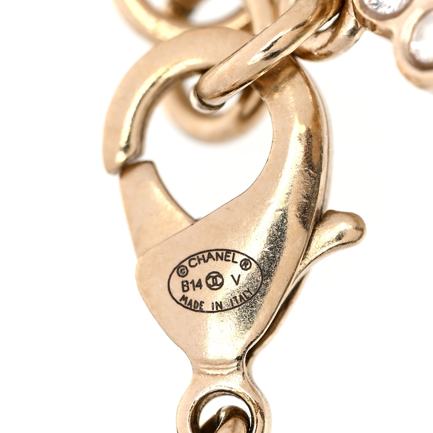 Pearl Crystal CC Bracelet Gold